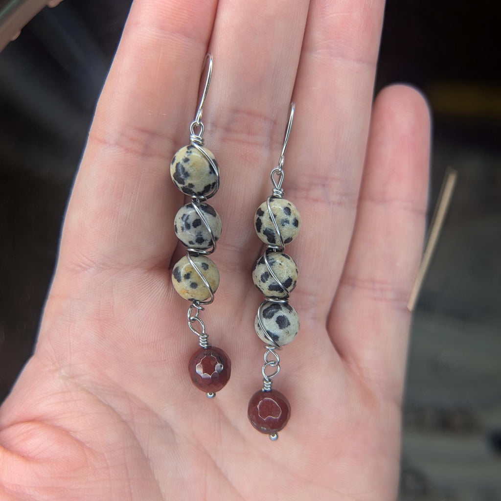 Wire wrapped crystal drop earrings - Choose your pair | Large