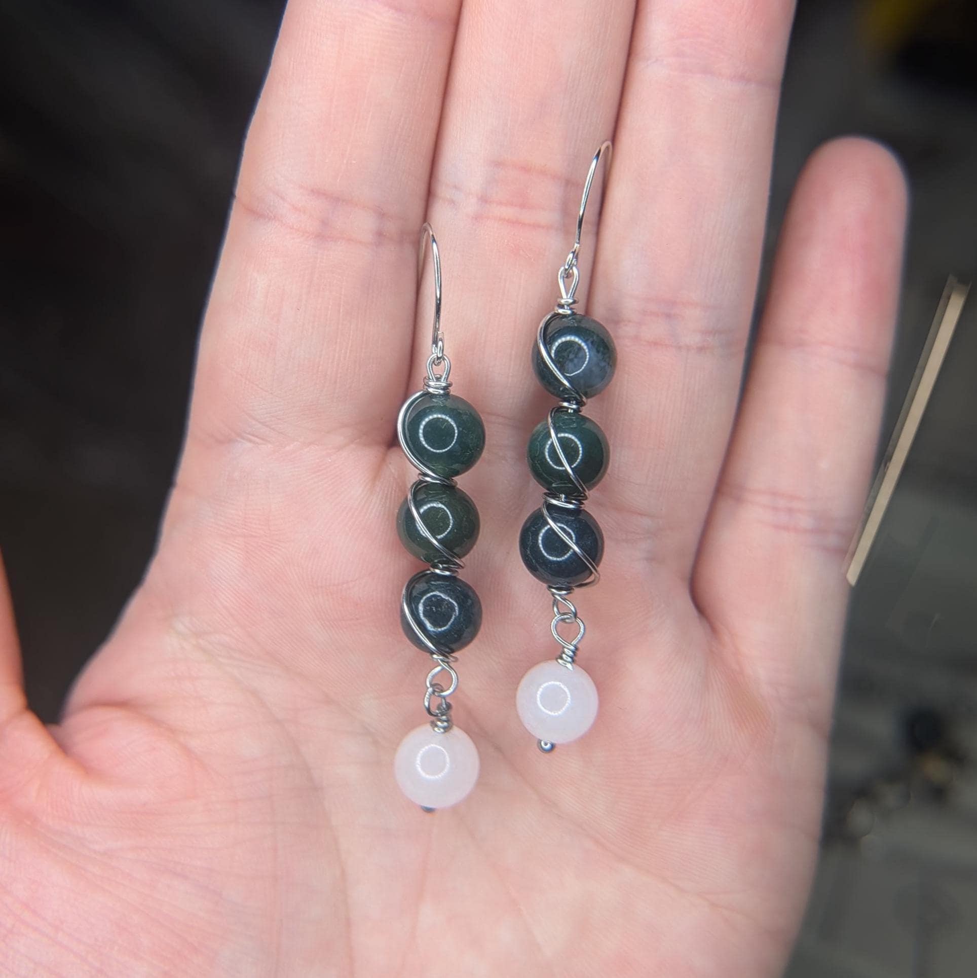 Wire wrapped crystal drop earrings - Choose your pair | Large