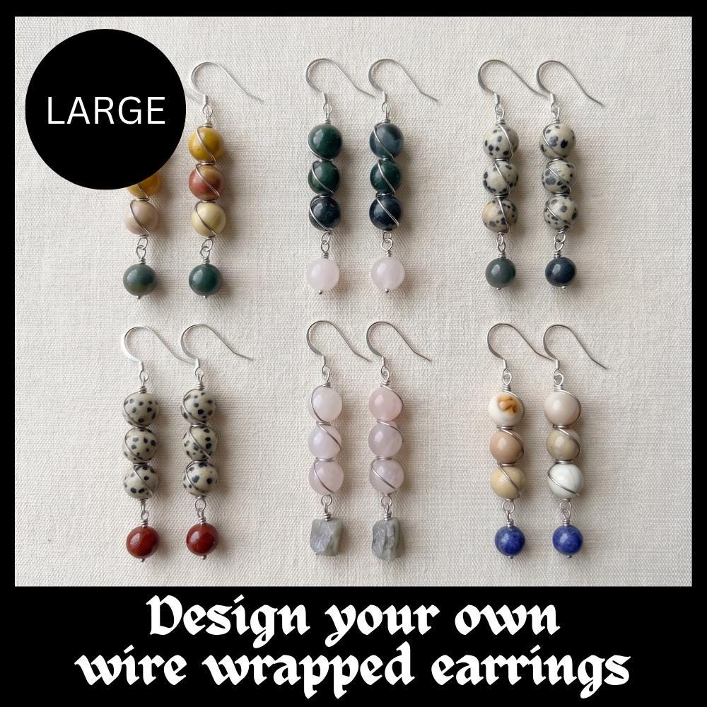 Custom Wire Wrapped Crystal Earrings - single or pair | Large