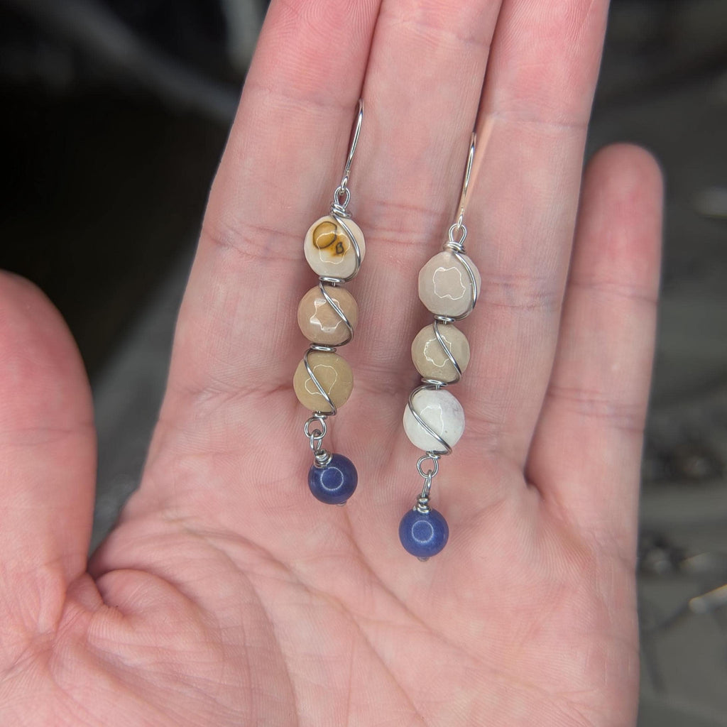 Custom Wire Wrapped Crystal Earrings - single or pair | Large
