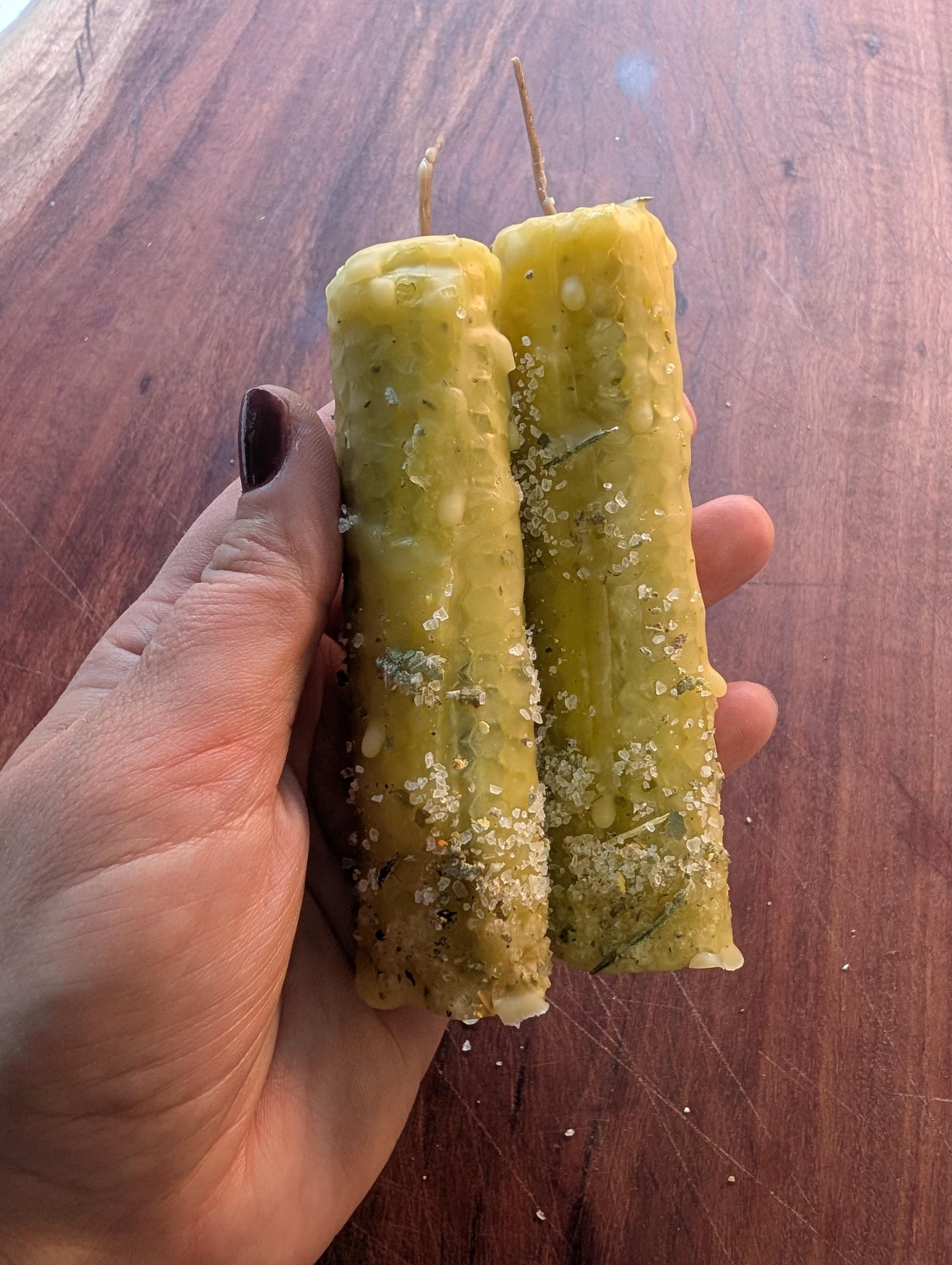Cleansing and renewal ritual beeswax candles