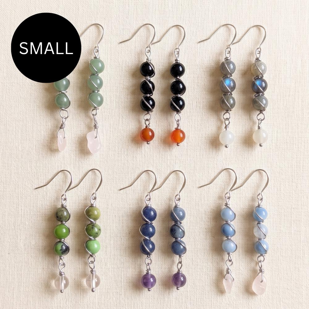 Wire wrapped crystal drop earrings - Choose your pair | Small