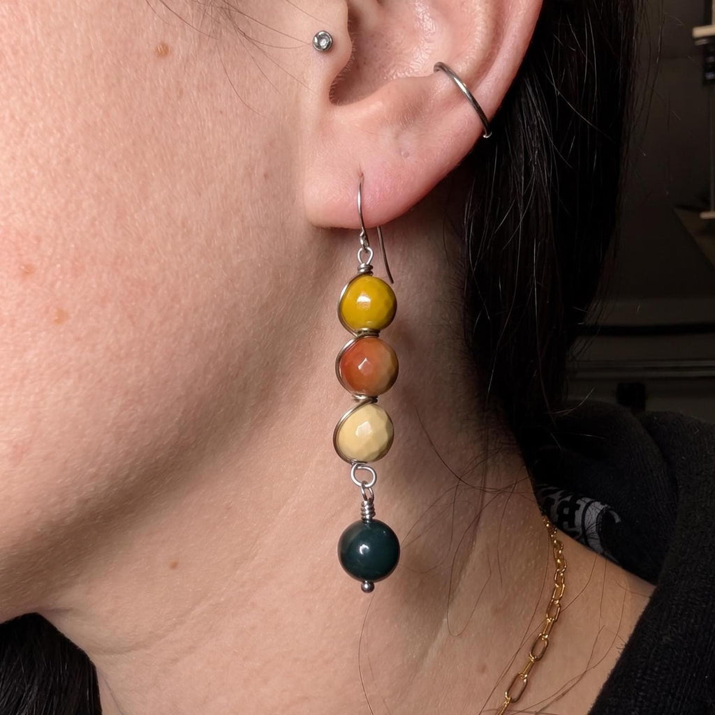 Wire wrapped crystal drop earrings - Choose your pair | Large
