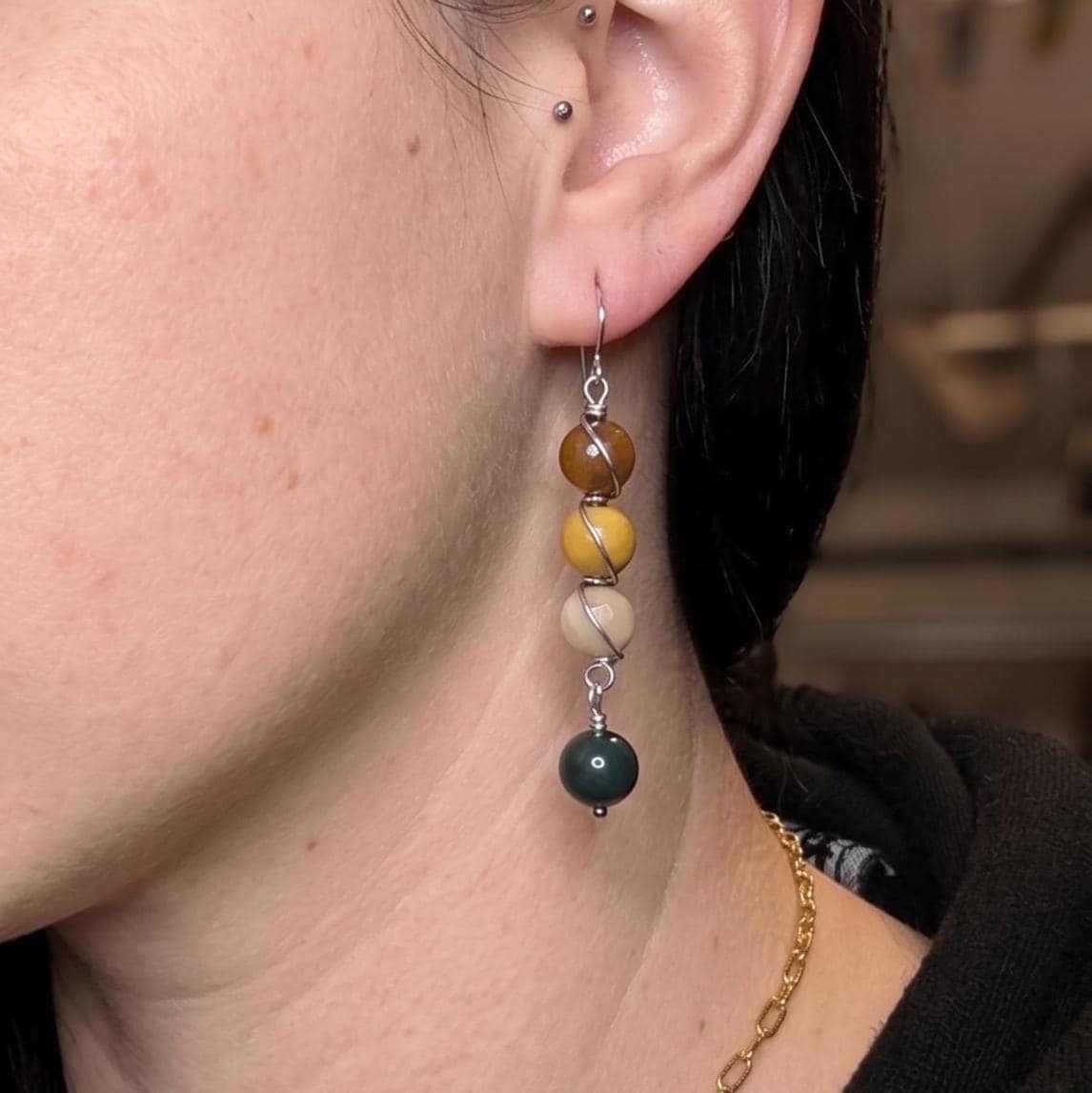 Wire wrapped crystal drop earrings - Choose your pair | Large