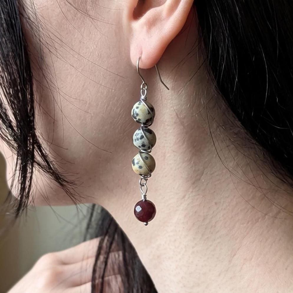 Wire wrapped crystal drop earrings - Choose your pair | Large