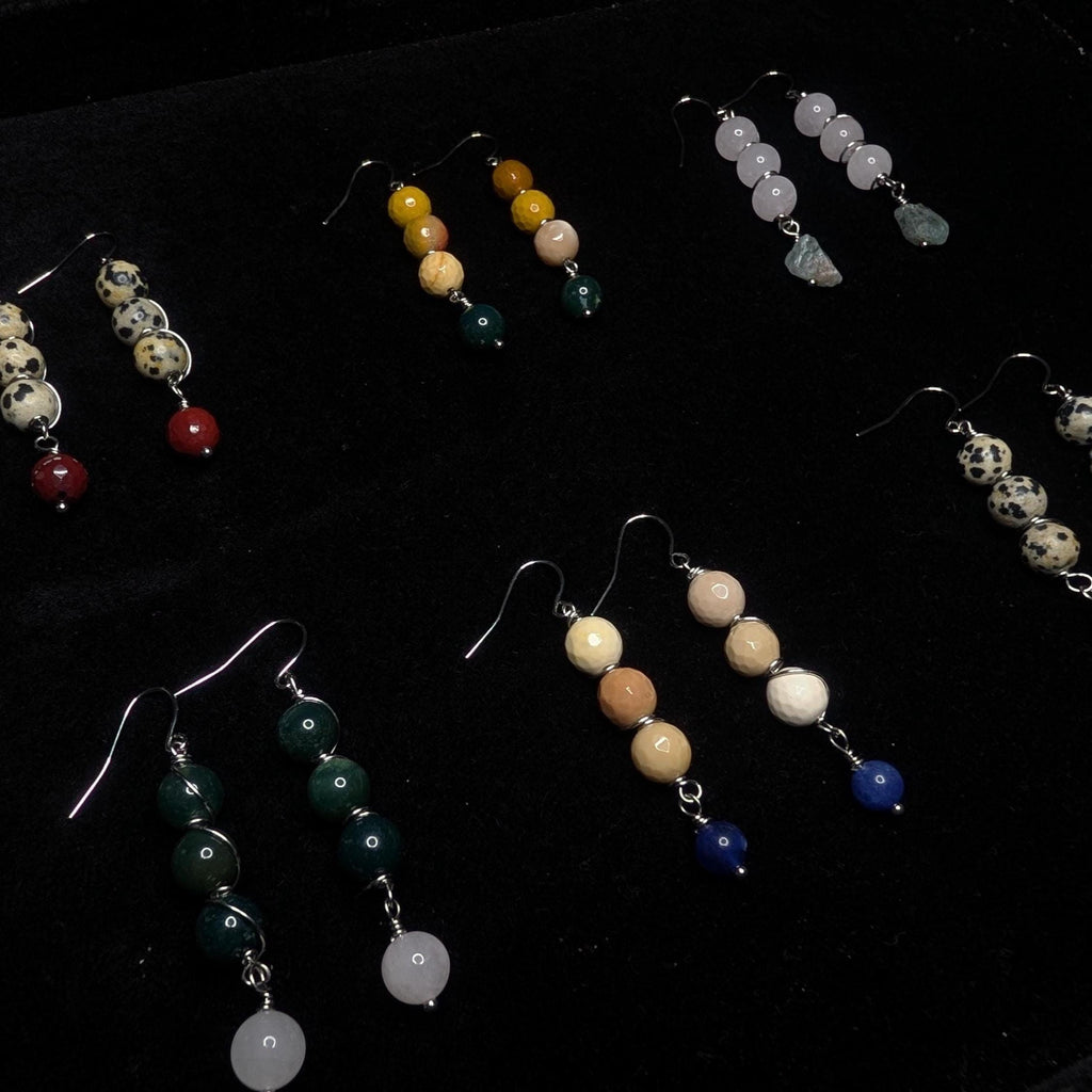 Wire wrapped crystal drop earrings - Choose your pair | Large
