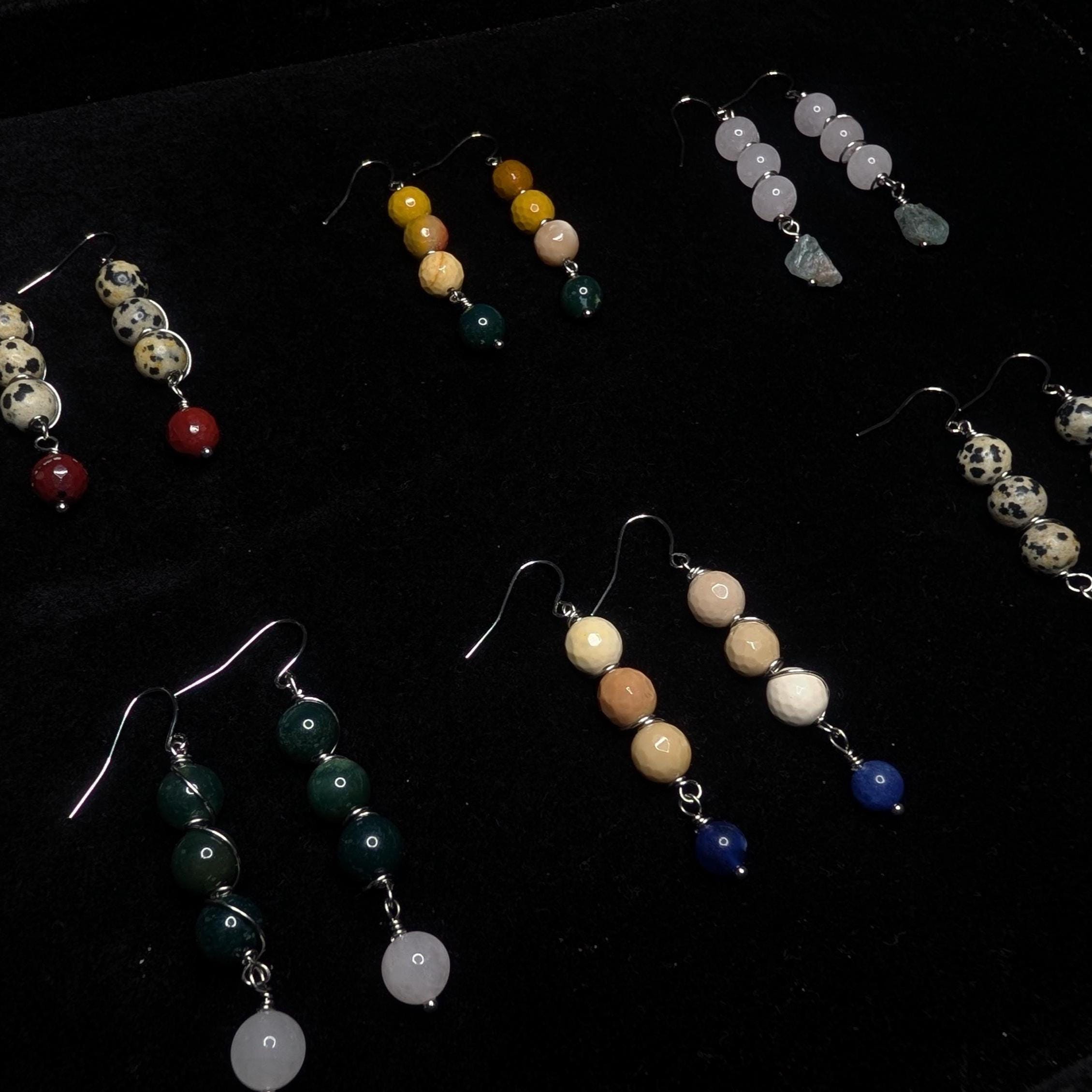 Wire wrapped crystal drop earrings - Choose your pair | Large