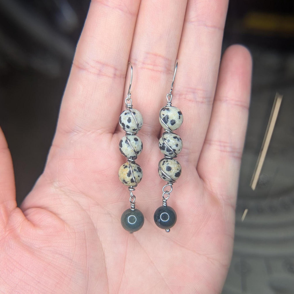 Custom Wire Wrapped Crystal Earrings - single or pair | Large