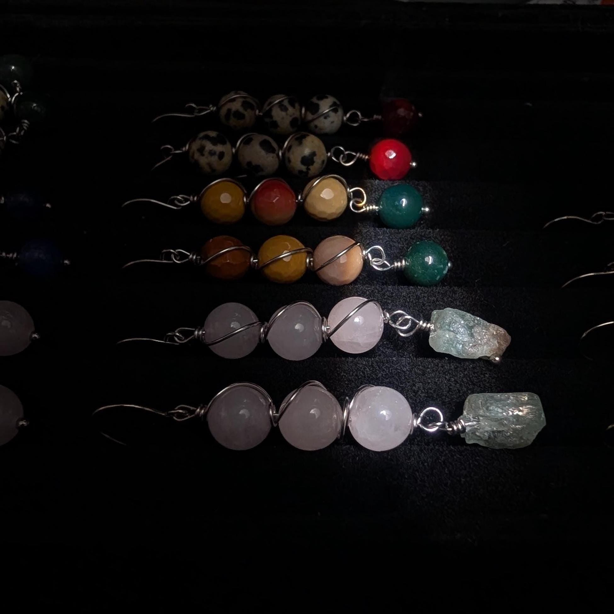 Custom Wire Wrapped Crystal Earrings - single or pair | Large