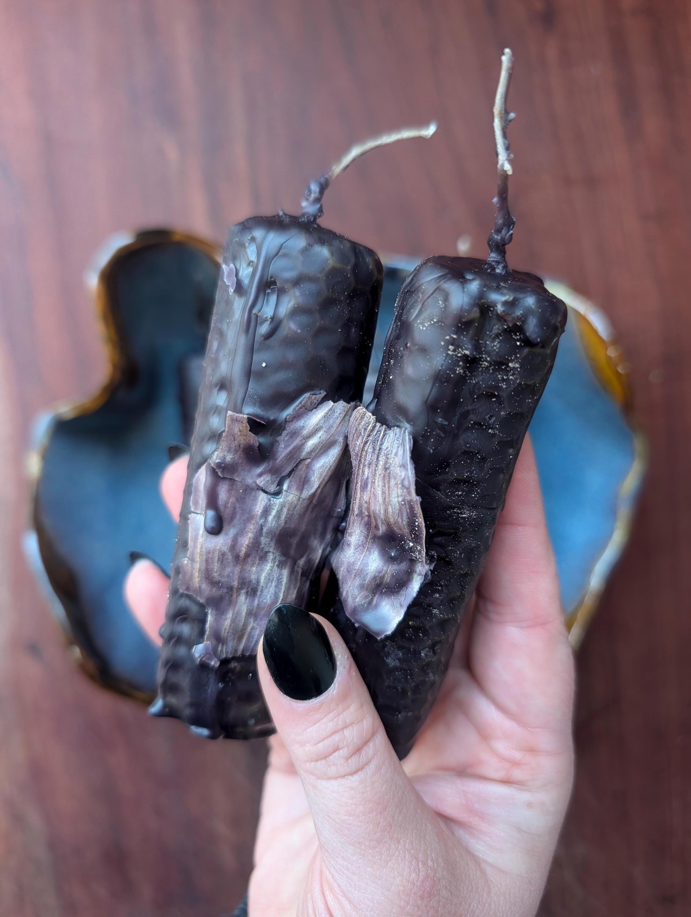 Hekate ritual beeswax taper candles