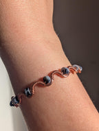 Custom copper wire wrapped crystal bracelet