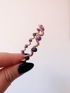 Custom copper wire wrapped crystal bracelet