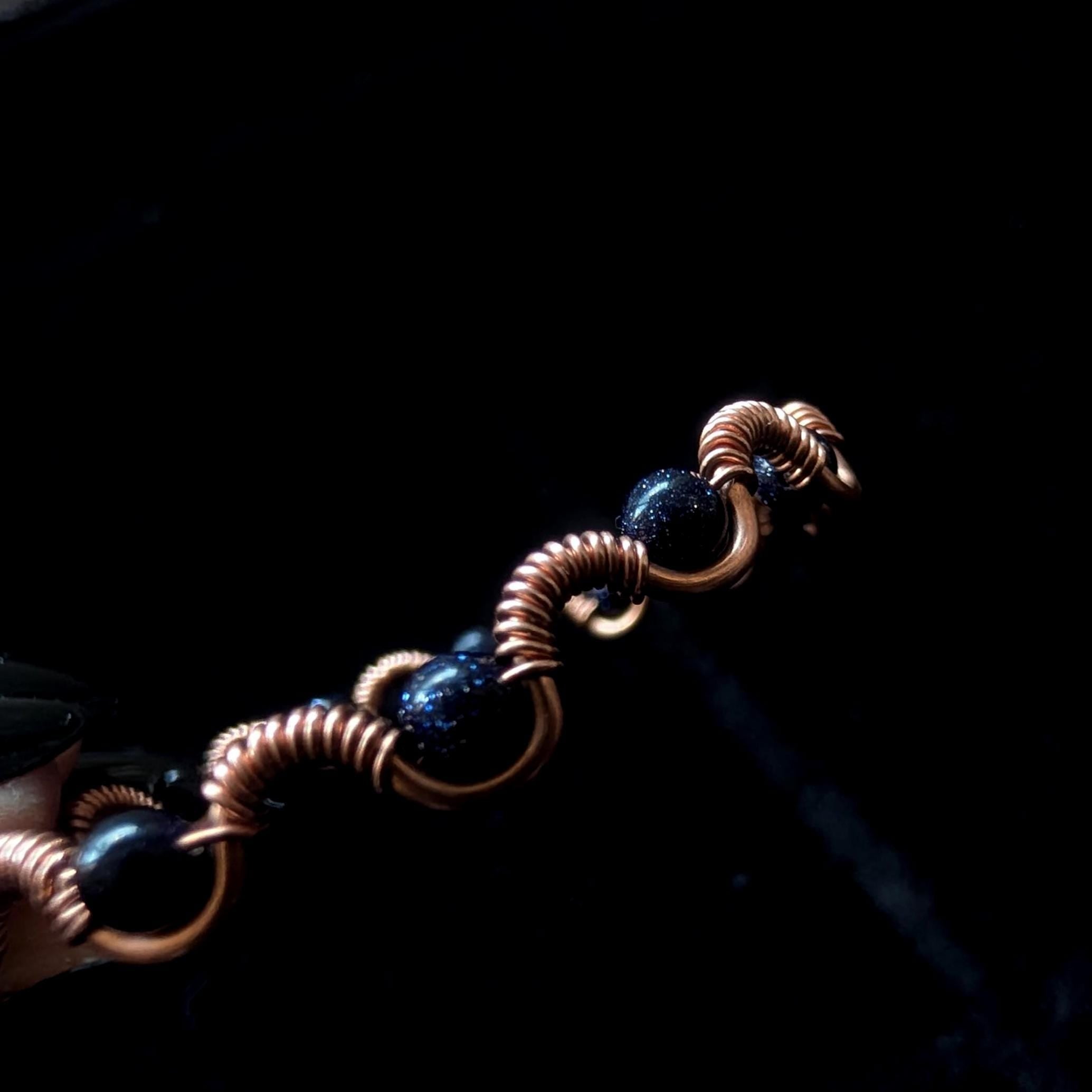 Custom copper wire wrapped crystal bracelet