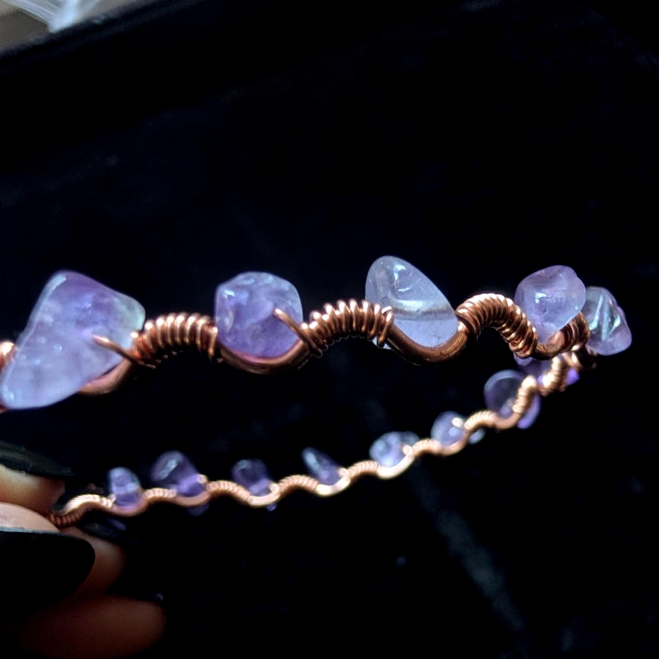Custom copper crystal chip bracelet