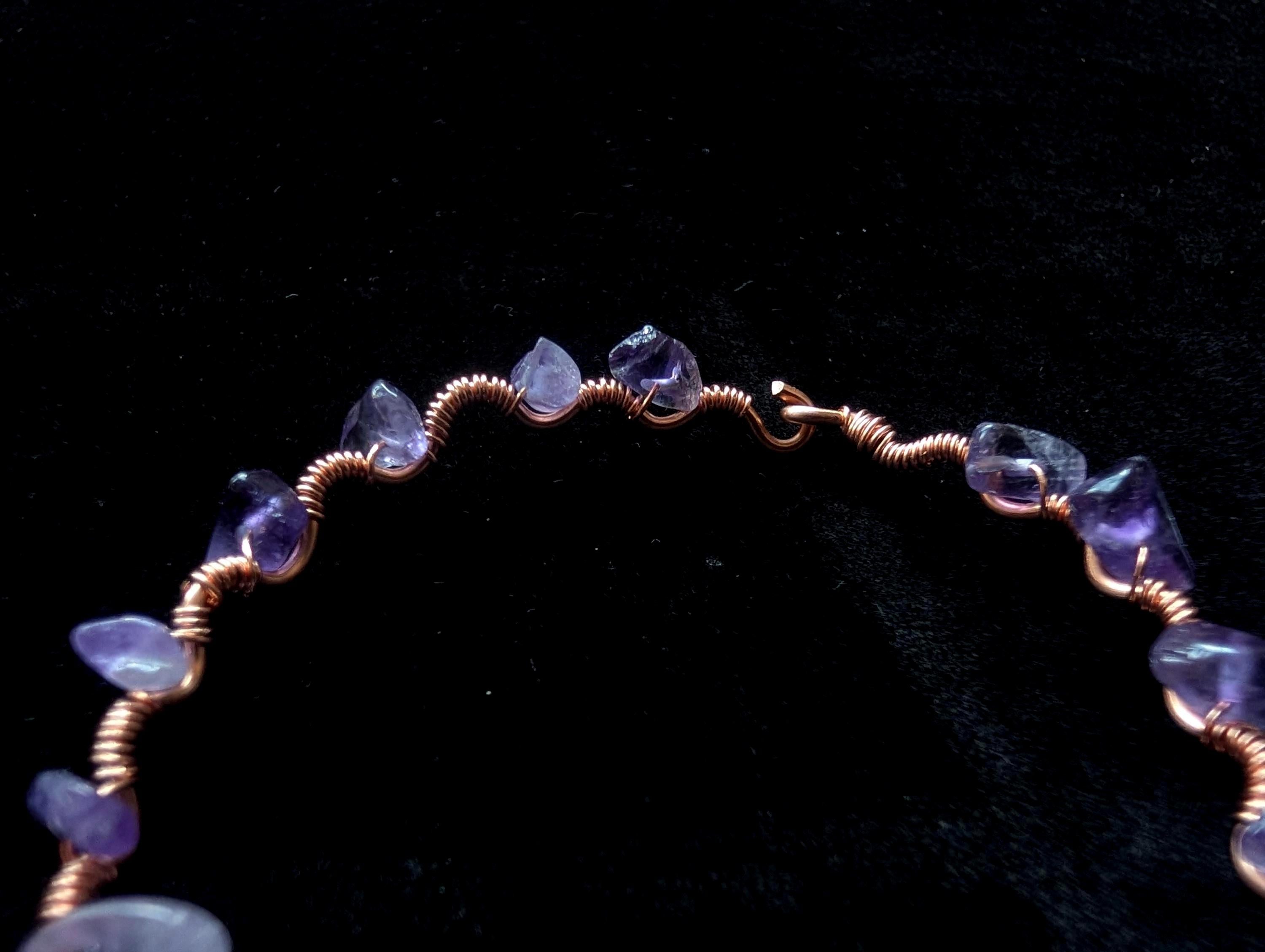 Custom copper crystal chip bracelet