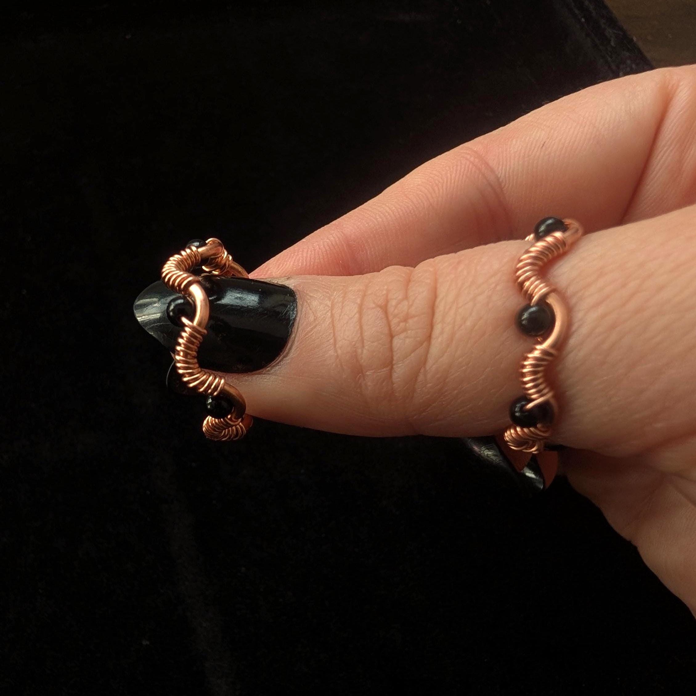 Xenia Williams Raw Copper Crystal Ring Adjustable Whimsigoth Witchcore