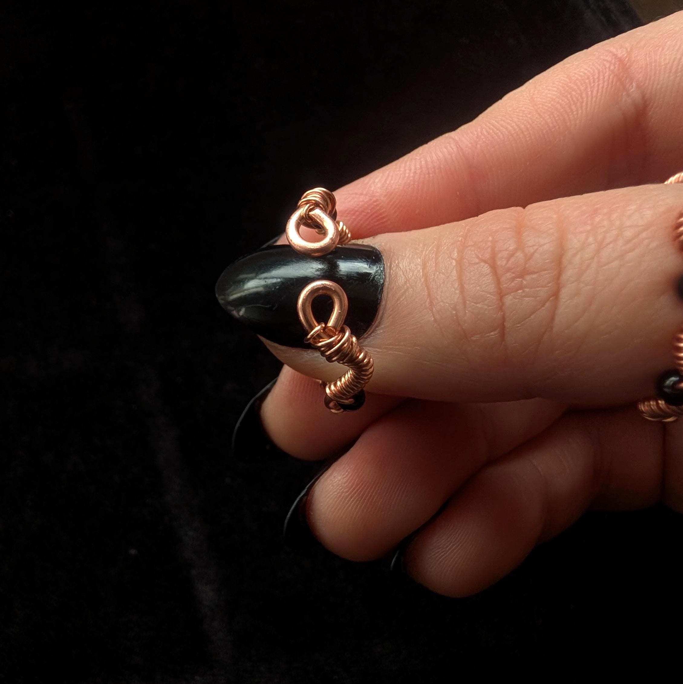 Xenia Williams Raw Copper Crystal Ring Adjustable Whimsigoth Witchcore