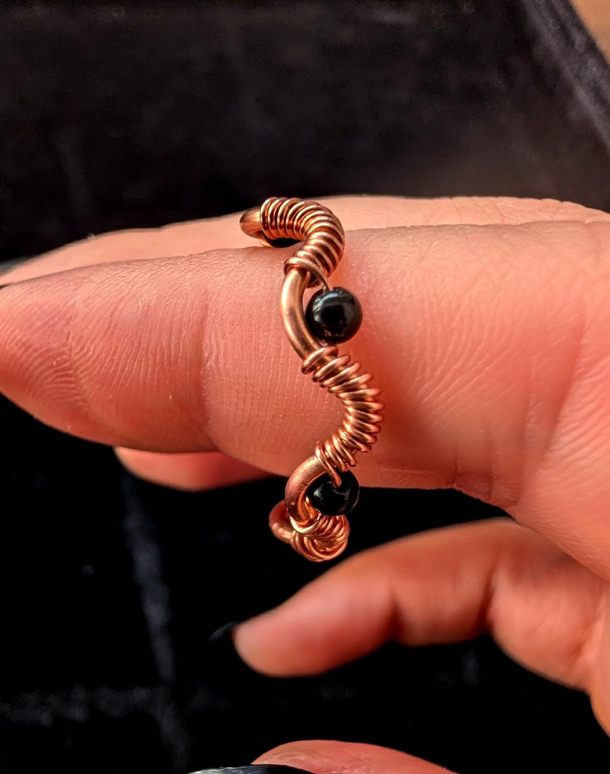 Xenia Williams Raw Copper Crystal Ring Adjustable Whimsigoth Witchcore