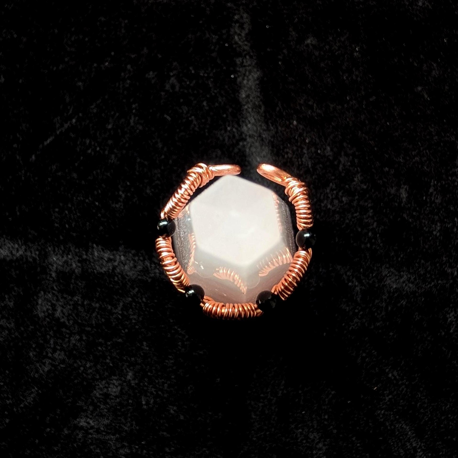 Xenia Williams Raw Copper Crystal Ring Adjustable Whimsigoth Witchcore