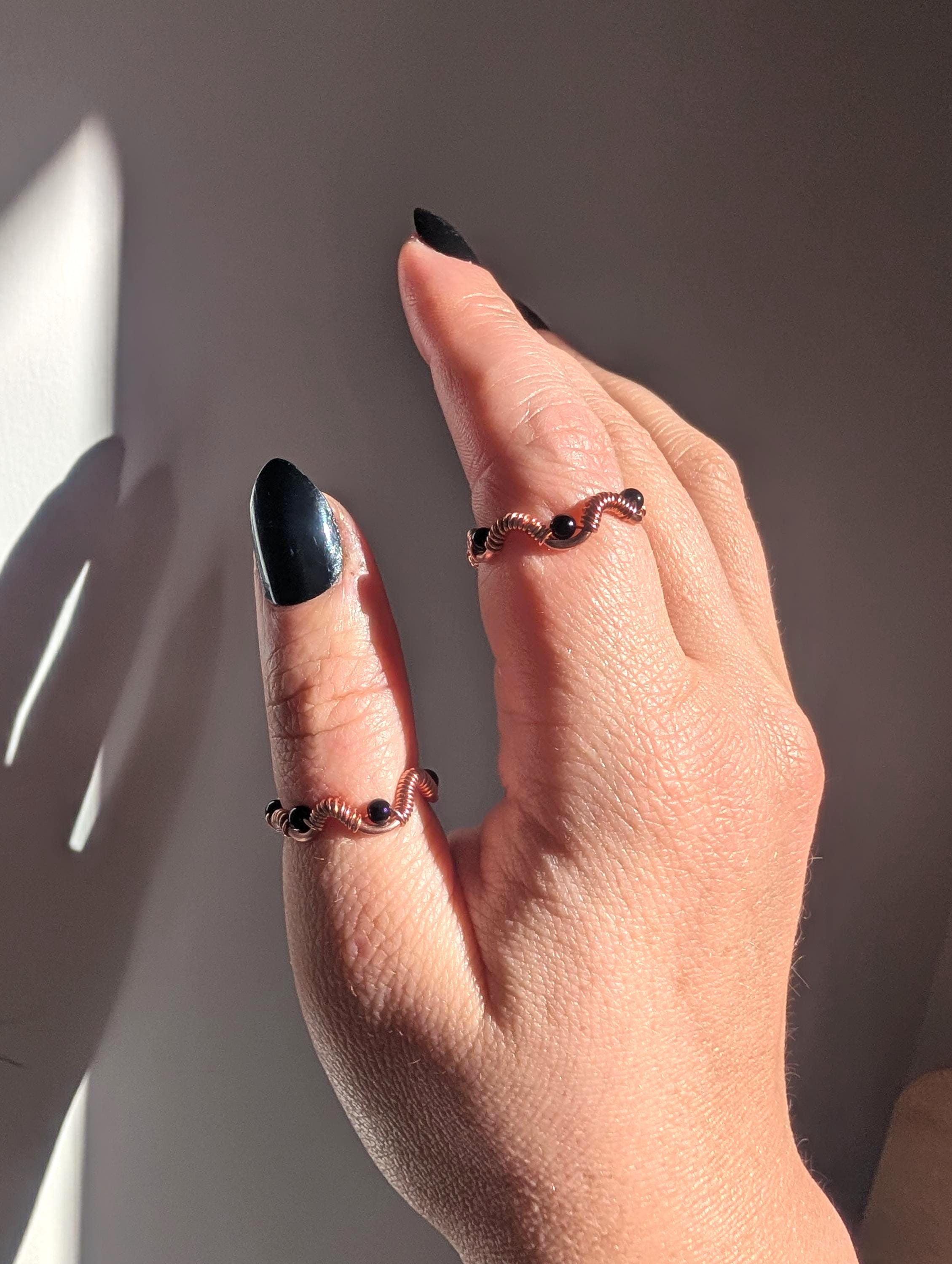 Xenia Williams Raw Copper Crystal Ring Adjustable Whimsigoth Witchcore