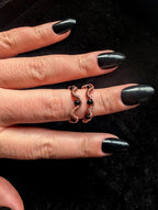Xenia Williams Raw Copper Crystal Ring Adjustable Whimsigoth Witchcore
