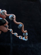 Custom copper wire wrapped crystal bracelet