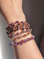 Custom copper wire wrapped crystal bracelet