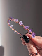 Custom copper crystal chip bracelet
