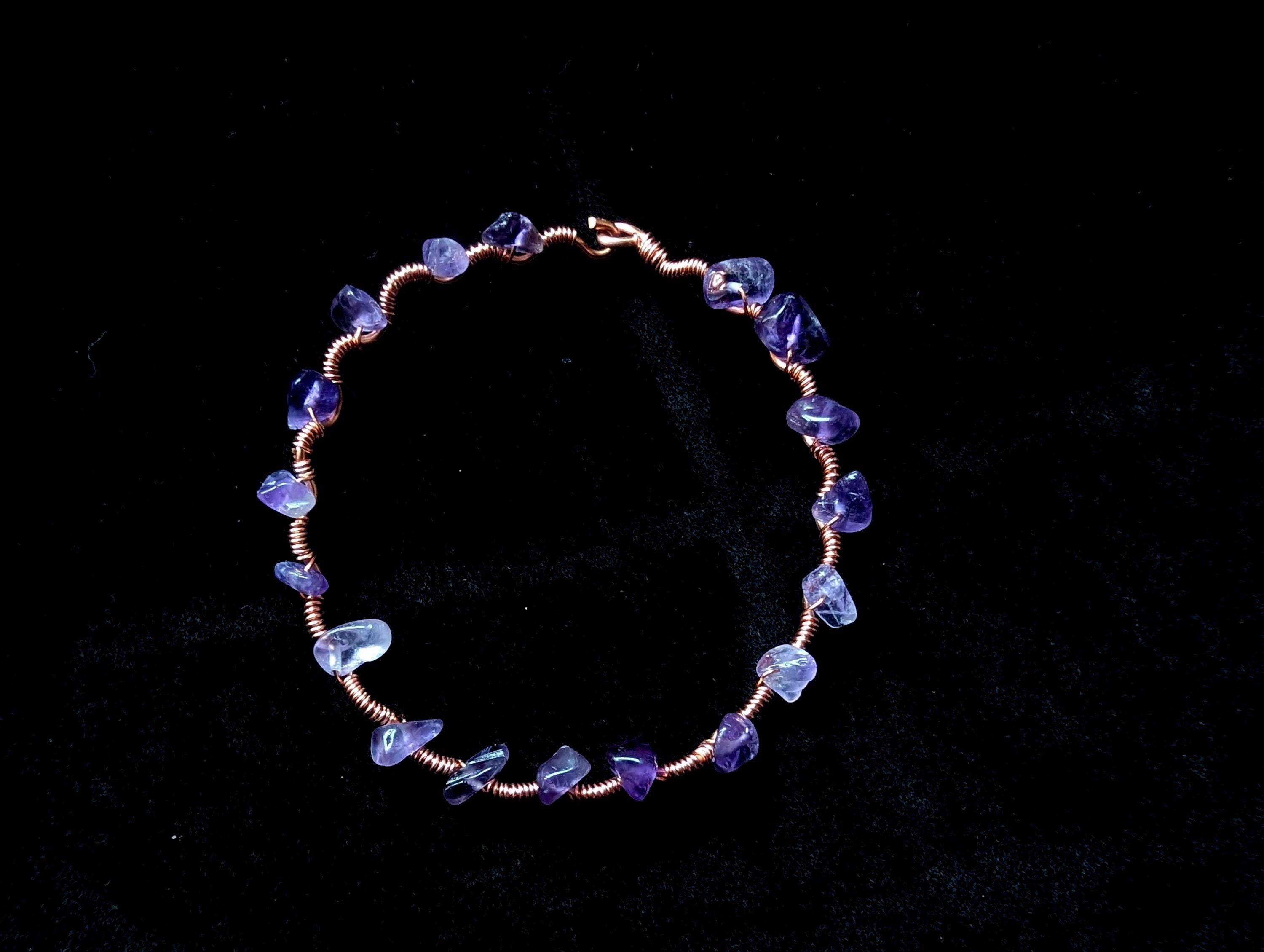 Custom copper crystal chip bracelet