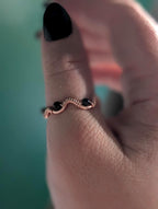 Xenia Williams Raw Copper Crystal Ring Adjustable Whimsigoth Witchcore