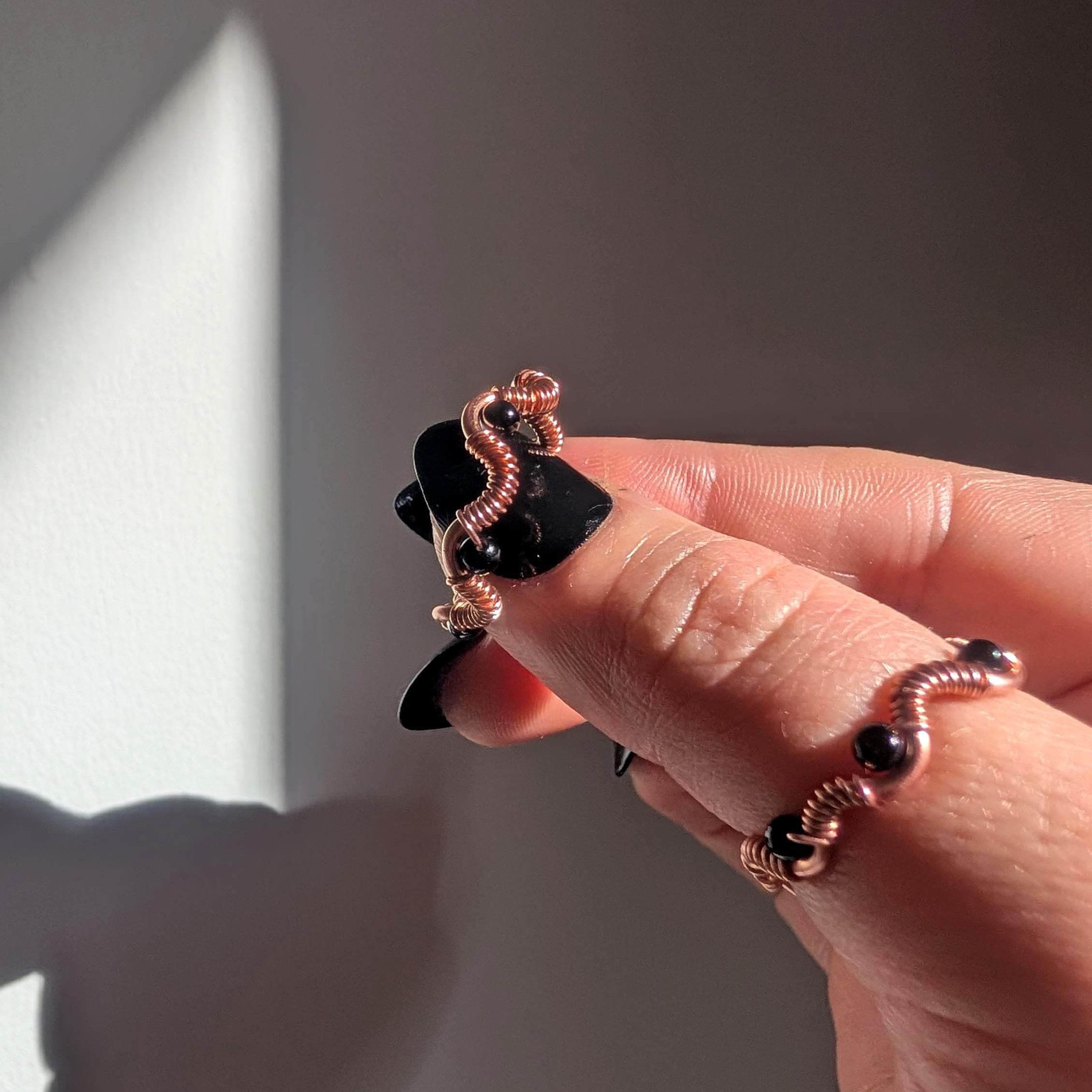 Xenia Williams Raw Copper Crystal Ring Adjustable Whimsigoth Witchcore