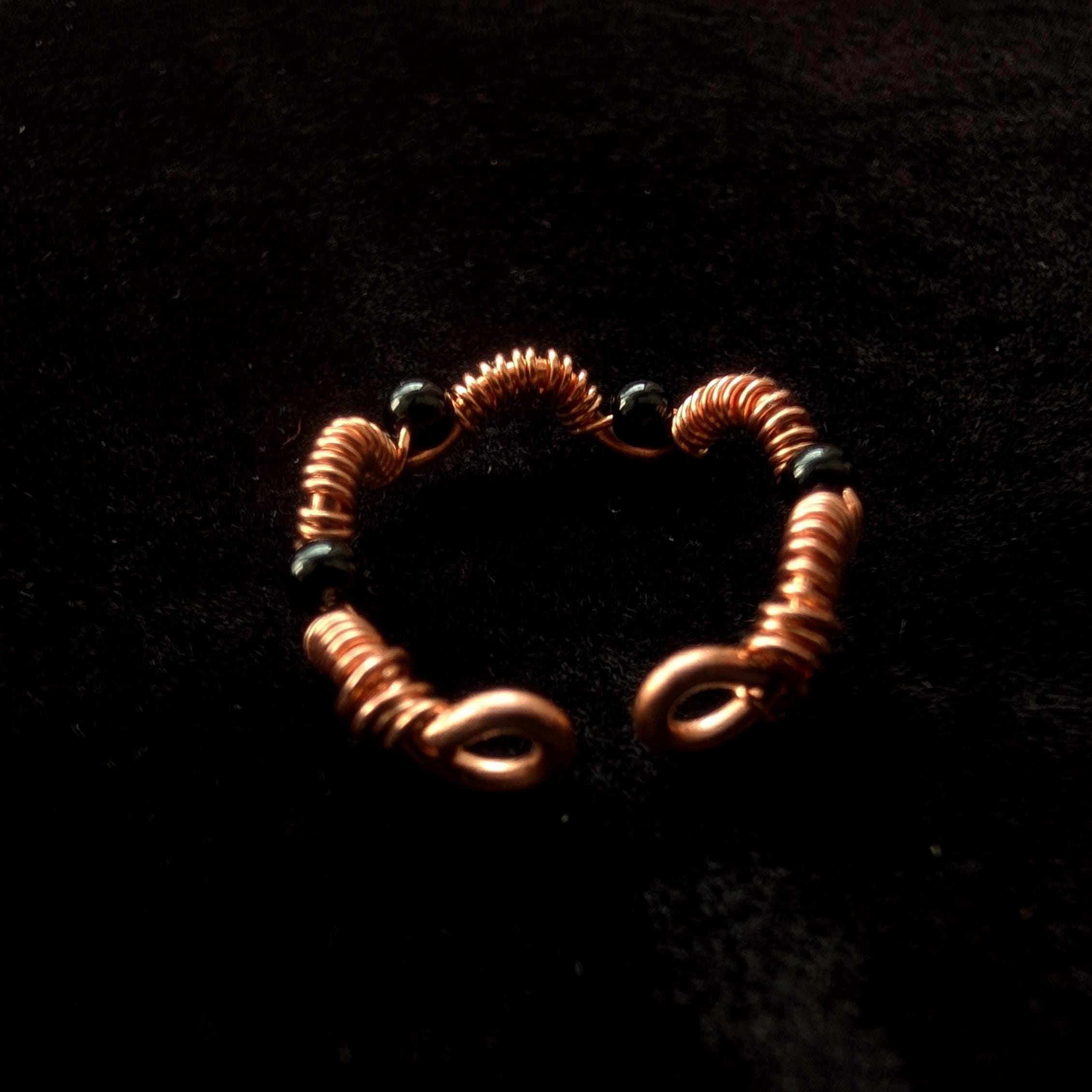 Xenia Williams Raw Copper Crystal Ring Adjustable Whimsigoth Witchcore
