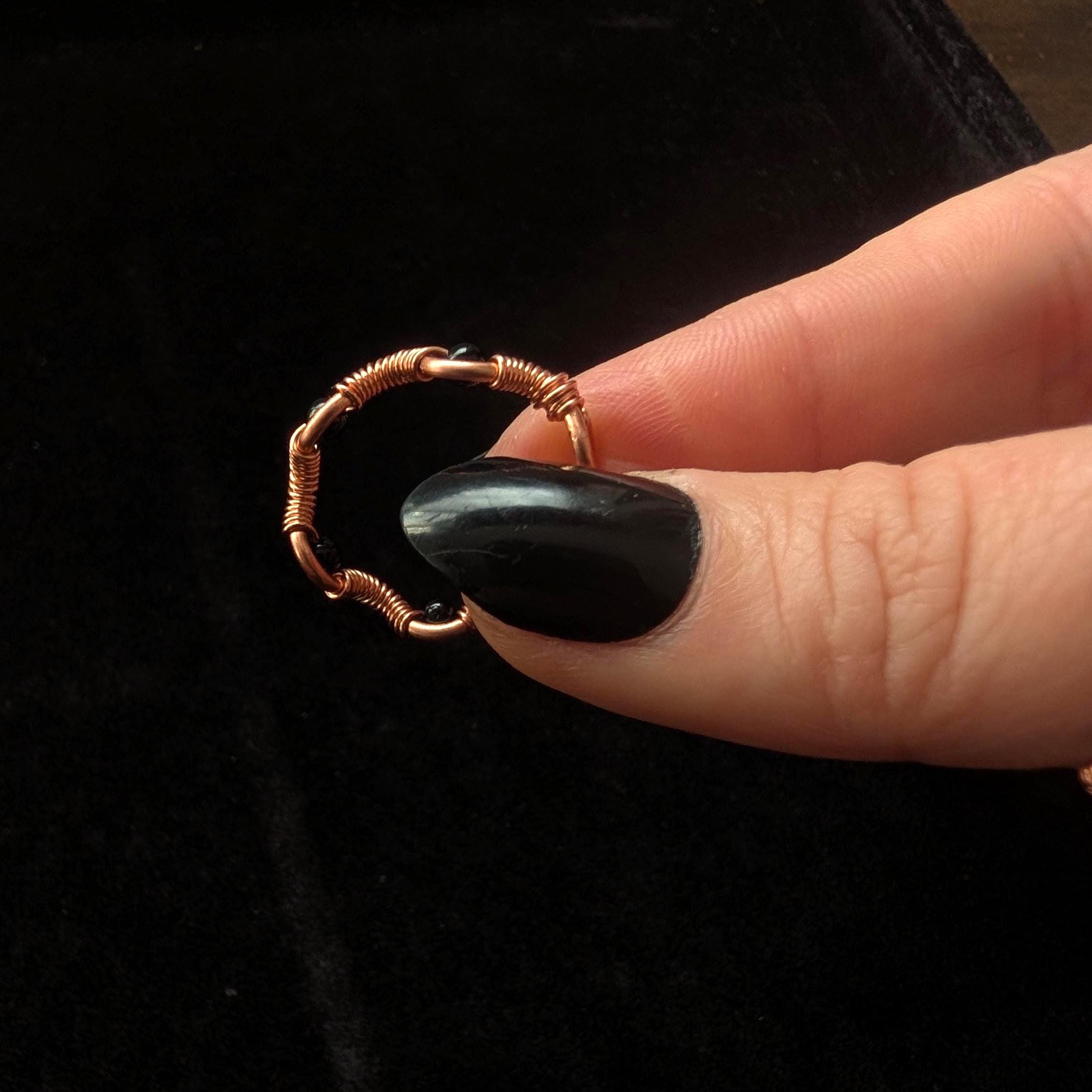 Xenia Williams Raw Copper Crystal Ring Adjustable Whimsigoth Witchcore