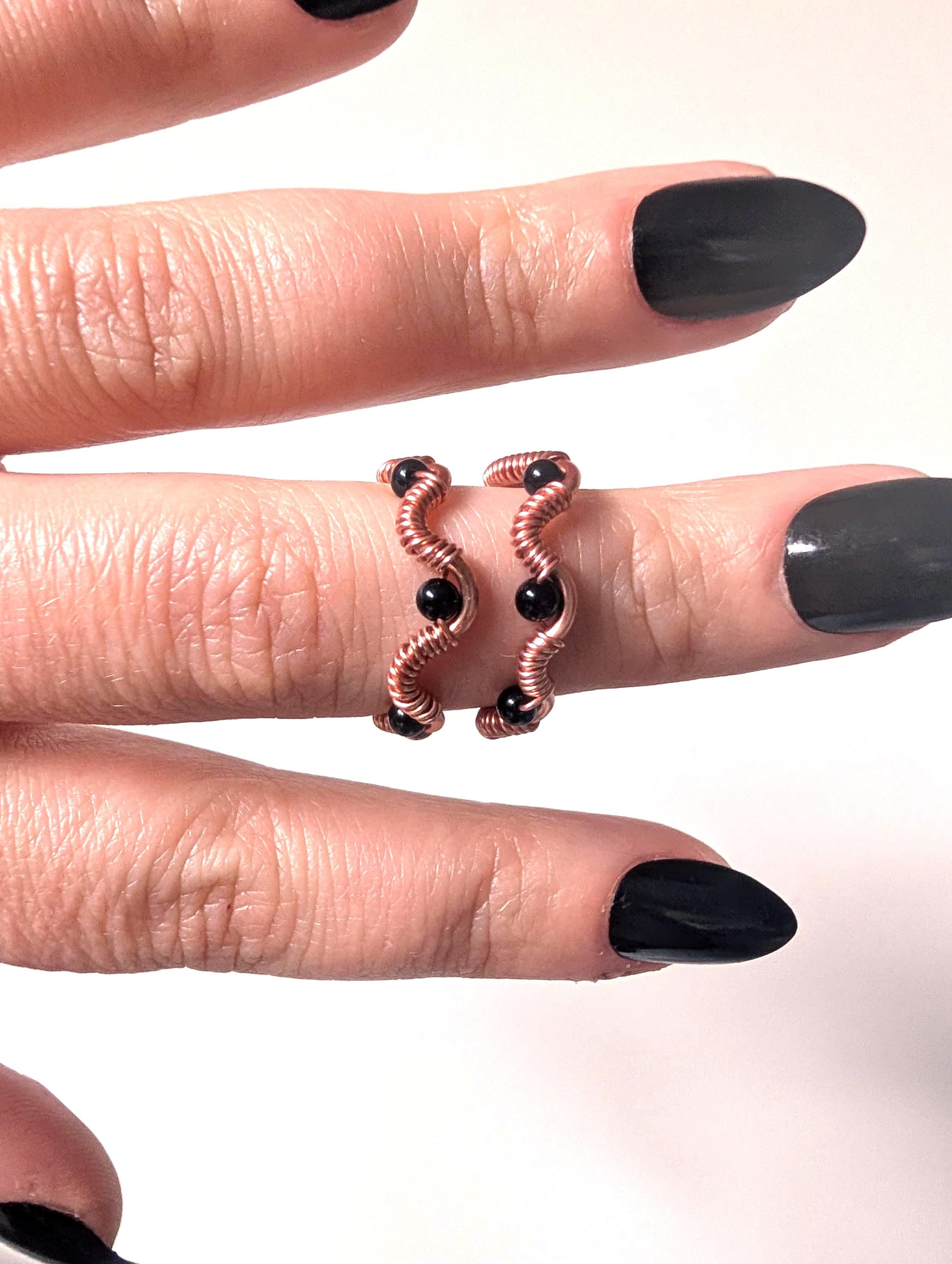 Xenia Williams Raw Copper Crystal Ring Adjustable Whimsigoth Witchcore