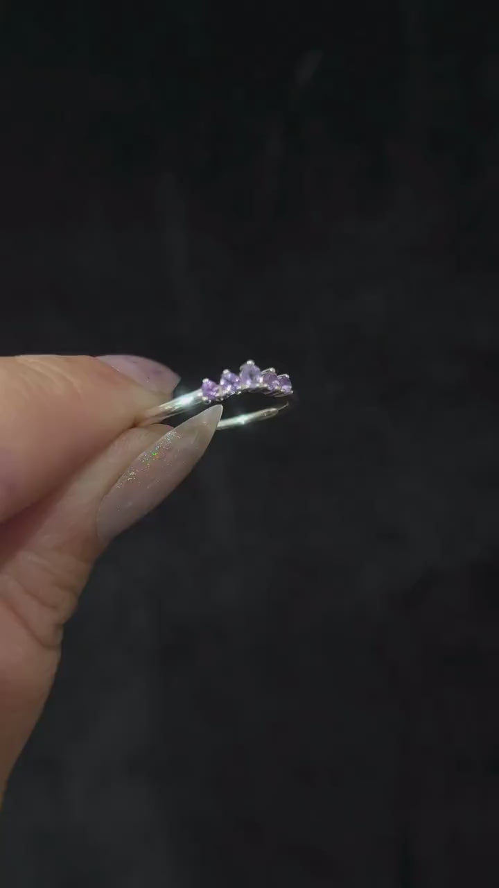 Amethyst stacking ring | 925 sterling silver