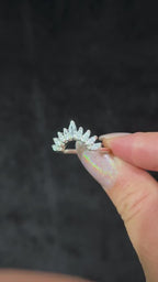 White topaz statement stacking enhancer ring – 925 Sterling Silver | Mix and match witchy ring