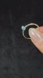Minimalist natural blue topaz ring – 925 Sterling Silver | everyday witchy ring