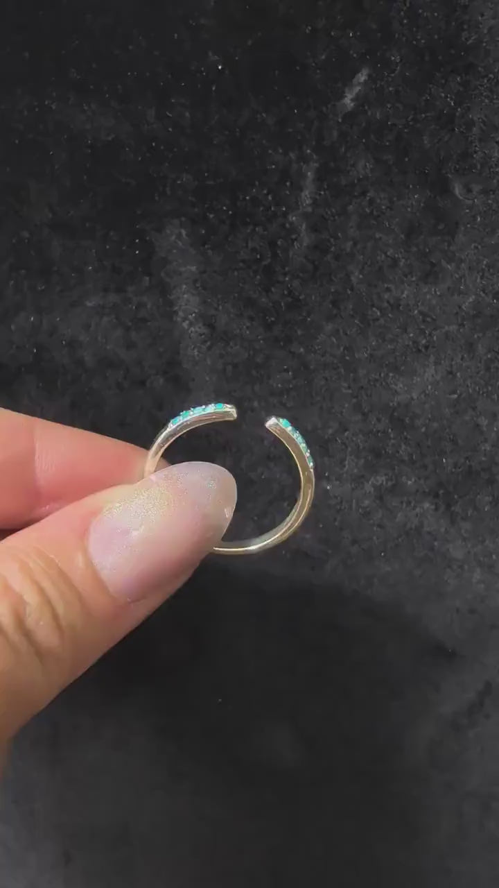 Turquoise minimalist ring - 925 Sterling Silver | Mix and match Witchy Jewellery