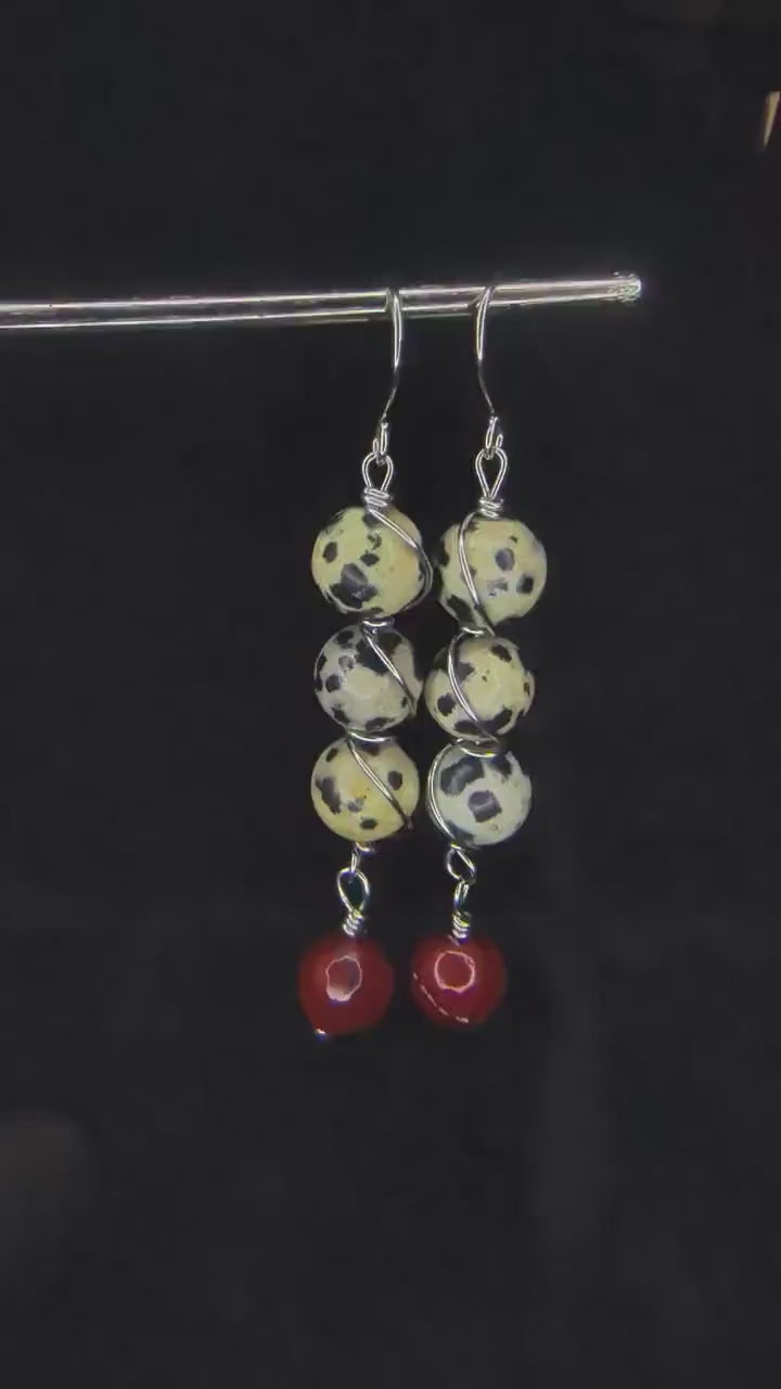 Wire wrapped crystal drop earrings - Choose your pair | Large