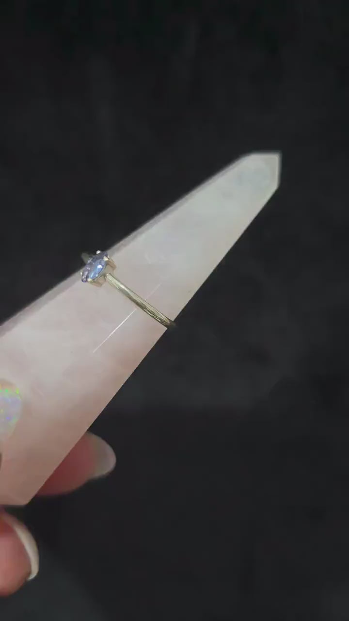 Minimalist natural tanzanite ring – 925 Sterling Silver | everyday dainty witchy ring