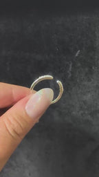 White topaz minimalist ring with gap | 925 sterling silver layering ring | Dainty geometric jewellery | Everyday stacker ring