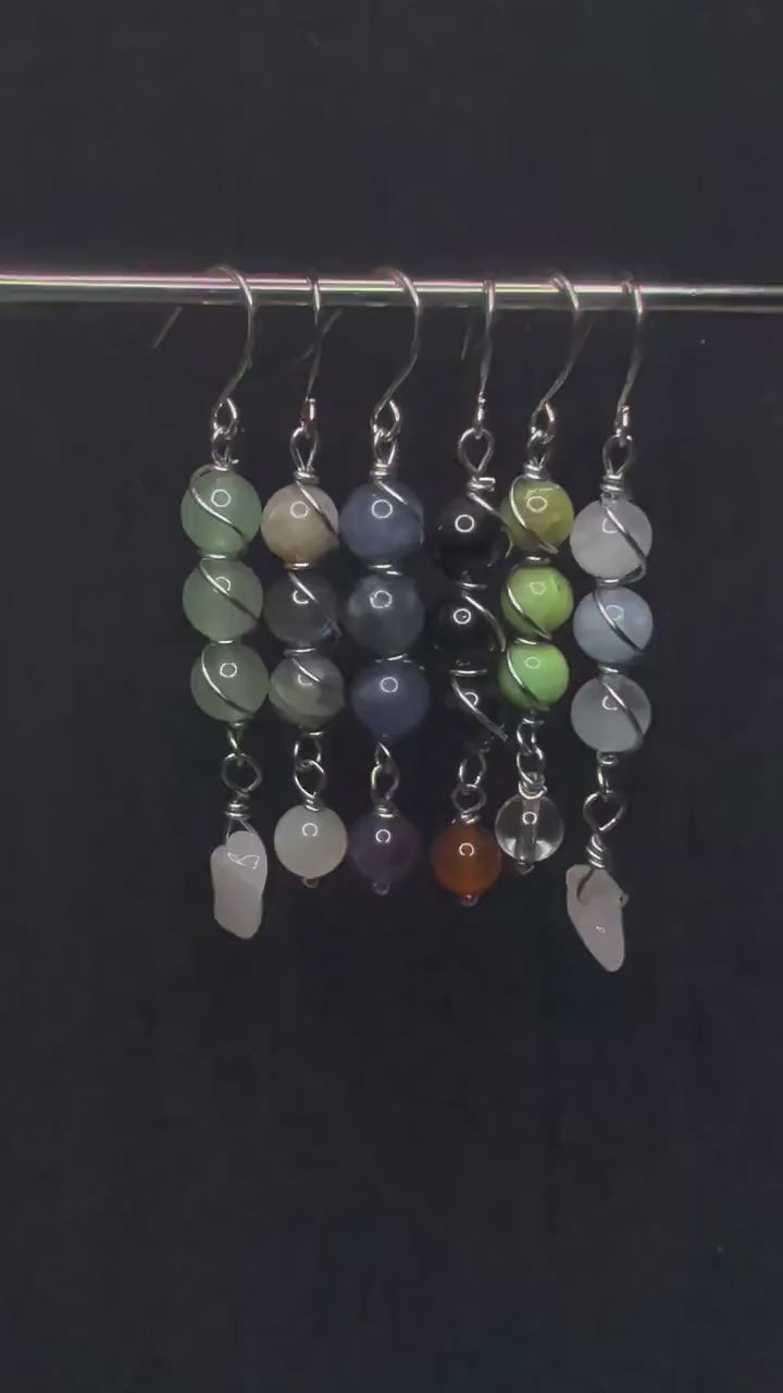 Custom Wire Wrapped Crystal Earrings - single or pair | Small