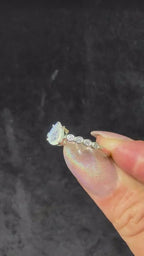 Statement rainbow moonstone and white topaz ring – 925 Sterling Silver | Bold Witchy Jewellery