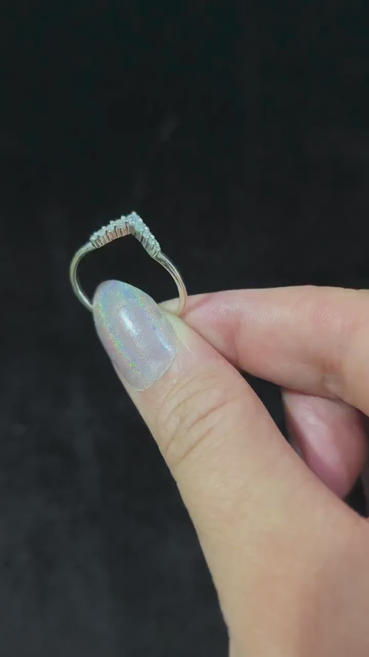 White topaz stacking enhancer ring – 925 Sterling Silver | Mix and match witchy ring
