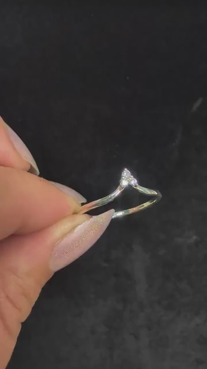 White topaz stacking enhancer ring – 925 Sterling Silver | everyday witchy ring