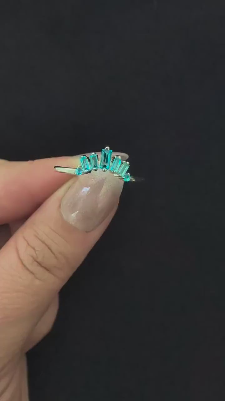 Blue Topaz stacking enhancer ring – 925 Sterling Silver | Mix and match witchy ring