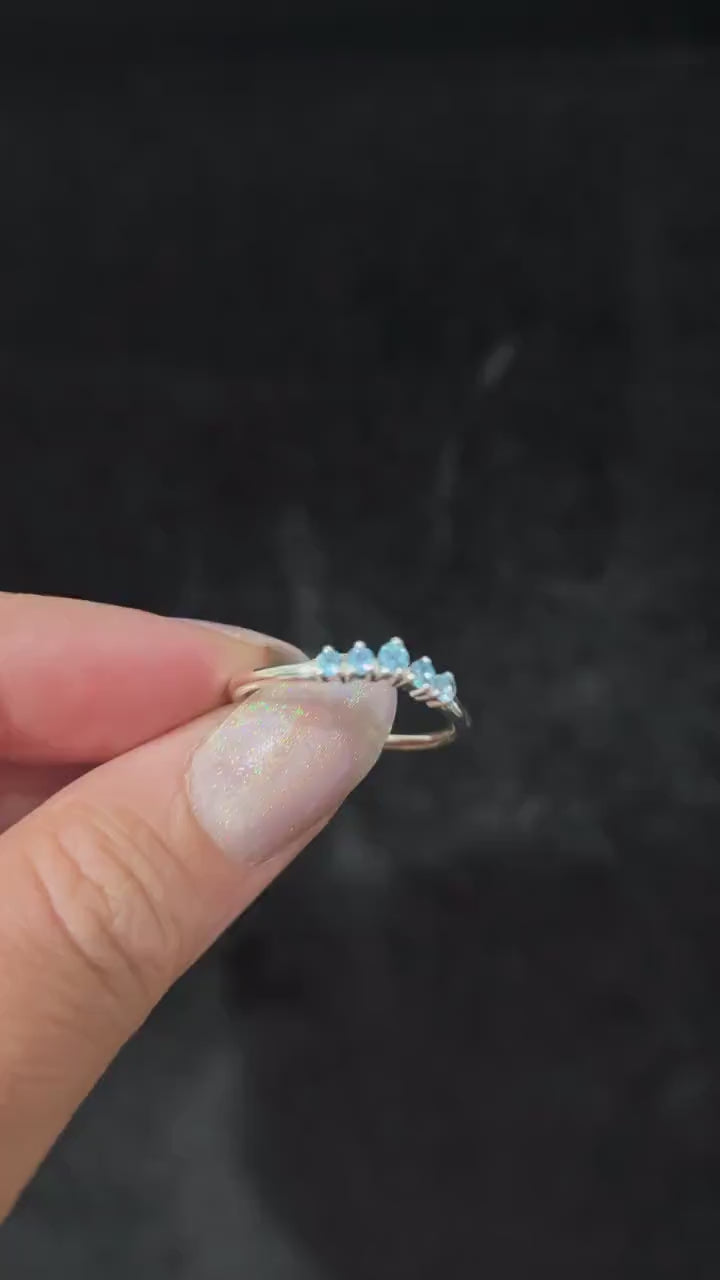 Blue topaz minimalist everyday ring – 925 Sterling Silver | Mix and match witchy ring