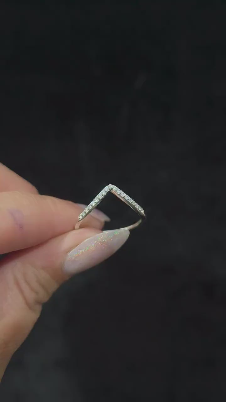 White topaz stacking enhancer ring – 925 Sterling Silver | Mix and match witchy ring