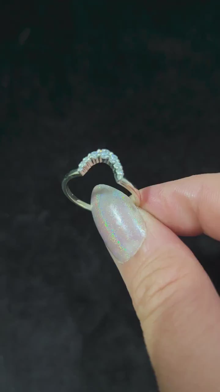 White topaz stacking enhancer ring – 925 Sterling Silver | Mix and match witchy ring