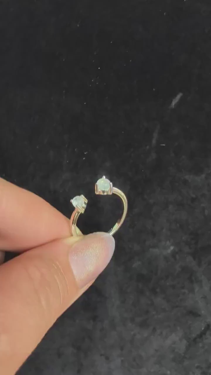 Dainty rainbow moonstone ring – 925 Sterling Silver | everyday witchy ring